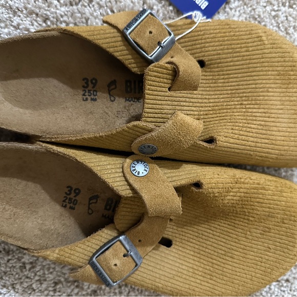 Birkenstock Boston Corduroy Clogs in Mustard Yellow - Picture 2 of 3